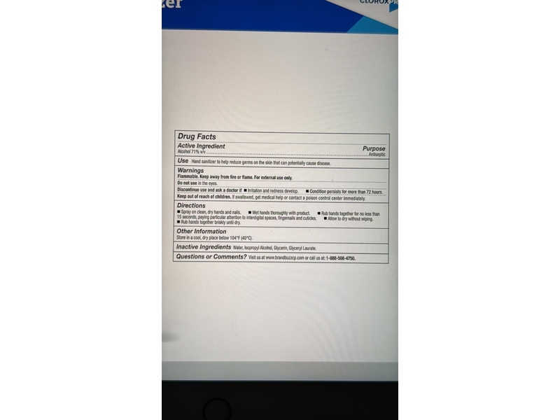 Clorox Pro Hand Sanitizer Spray, 2 fl oz/59 mL