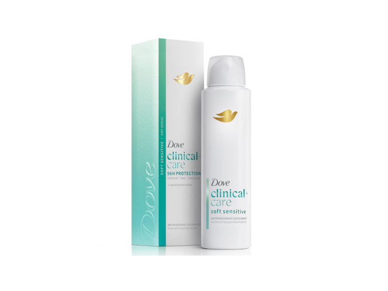 Dove Clinical+ Care Soft Sensitive Antiperspirant Deodorant Dry Spray, 1 oz/28 g