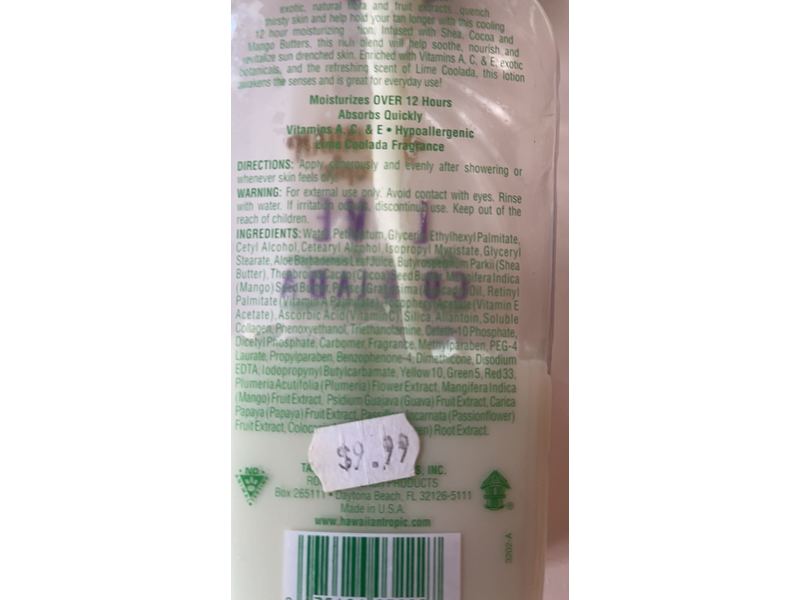 Hawaiian Tropic Lime Coolada After Sun Moisturizer,