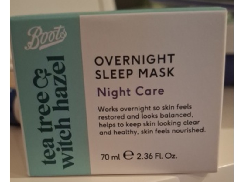 Boots Overnight Sleep Mask, Tea Tree & Witch Hazel, 2.36 fl oz/70 mL