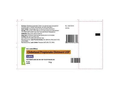 Clobetasol Propionate Ointment USP 0.05%, 15 g, Lupin Limited Pharmaceutical Company (RX)