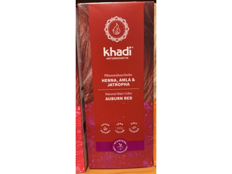 Khadi Hair Color, Henna, Amla & Jatropha, Auburn Red, 3.5 oz/100 g