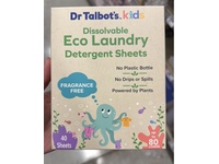 Dr. Talbot's Kids Dissolvable Eco Laundry Detergent Sheets, Fresh Scent, 80 Loads, 40 Sheets - thumbnail 2