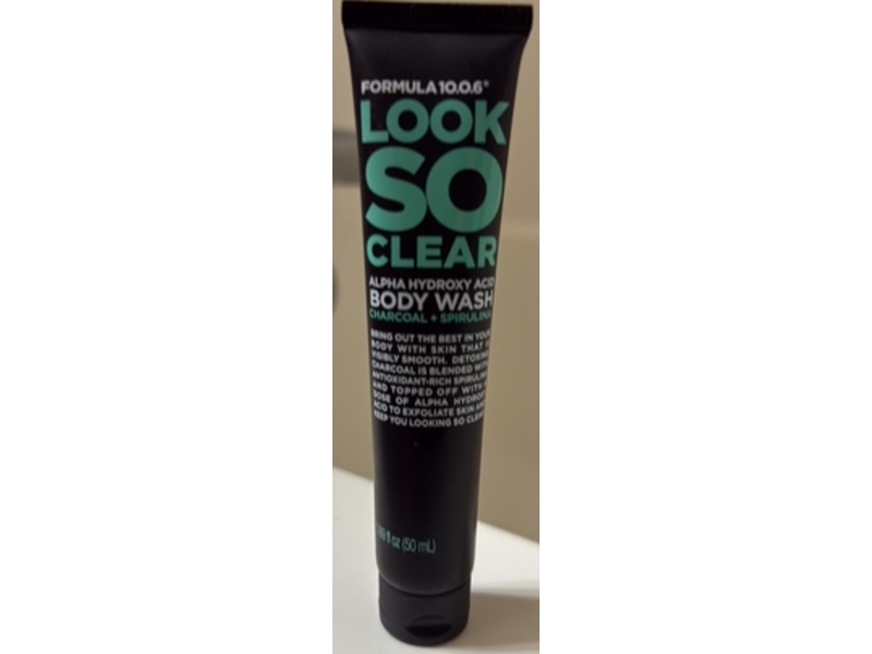 Formula 10.0.6 Look So Clear Body Wash, Charcoal + Spirulina, 1.69 fl oz/50 mL
