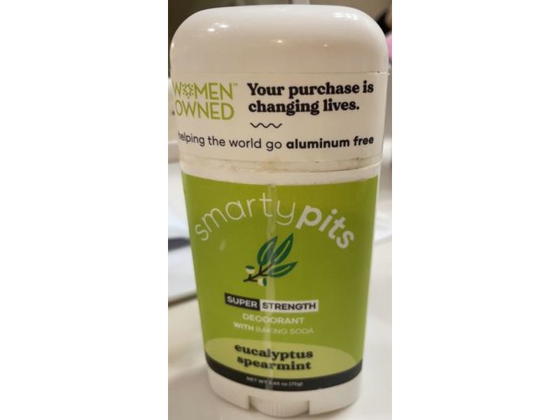 Smarty Pits Super Strength Deodorant, Eucalyptus Spearmint, Aluminum Free, 2.45 oz/75 g