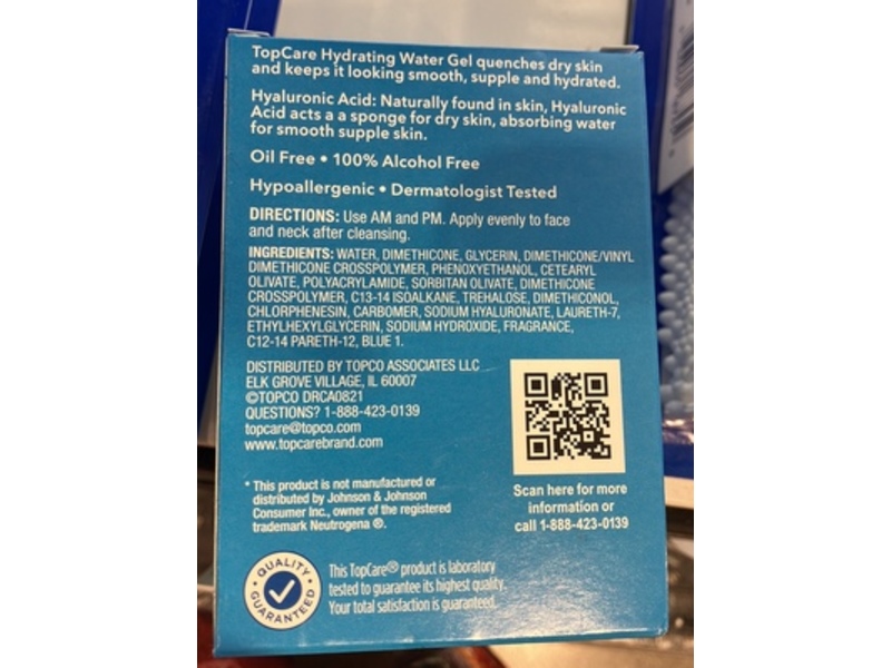 Topcare Beauty Hydrating Water Gel, 1.7 oz/48 g