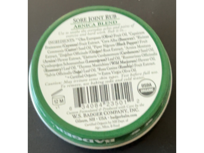 Badger Sore Joint Rub, Arnica Blend, 0.75 oz/21 g