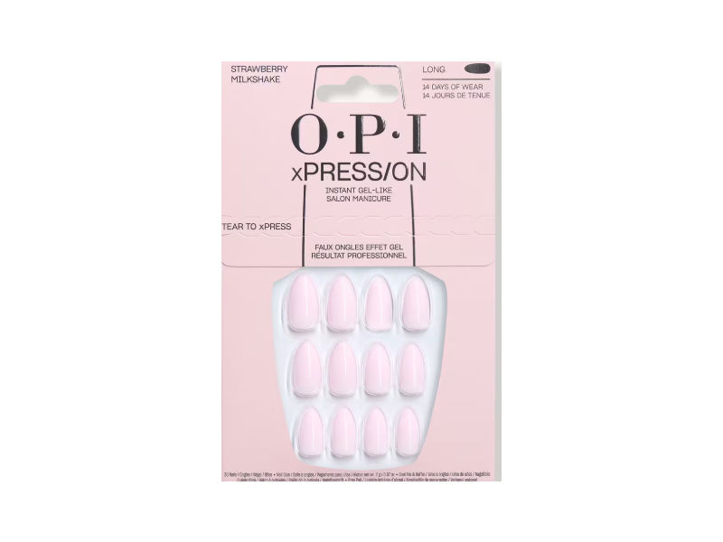 O.P.I XPression Press On Nails, Strawberry Milkshake, 30 Nails