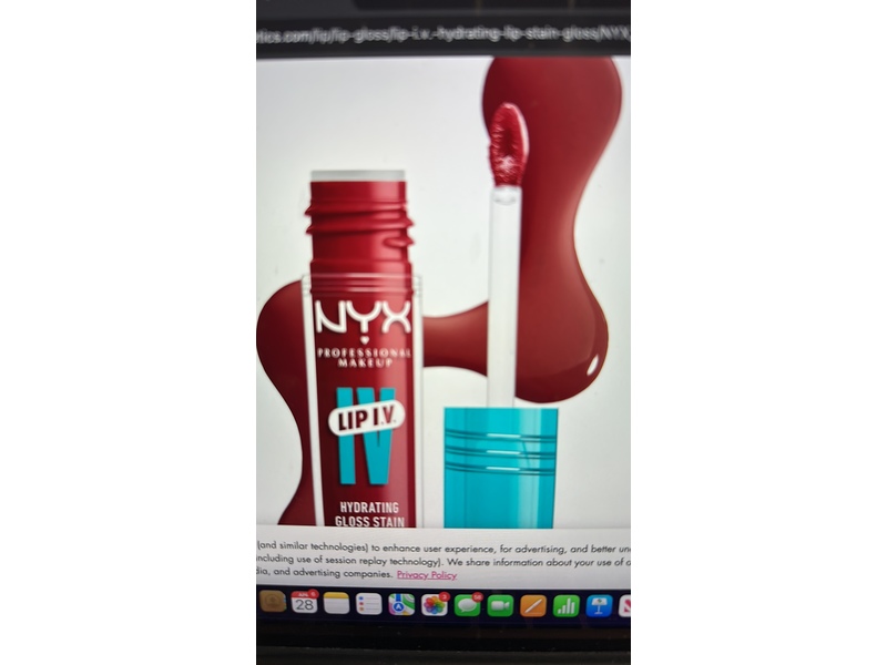 NYX Professional Makeup Lip I.V. Hydrating Gloss Lip Stain, 13 Cranberry Splash, 0.16 fl oz/5 mL
