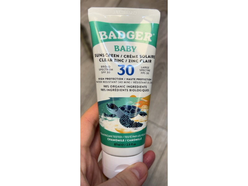 Badger Baby Sunscreen, Clear Zinc, SPF 30, 2.9 fl oz/87 mL