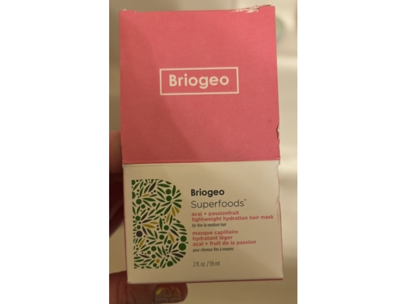 Briogeo Superfoods Lightweight Hydration Hair Mask, Acai + Passionfruit , 2 fl oz/59 mL