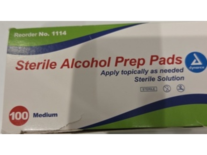 Dynarex Sterile Alcohol Prep Pads, Medium, 100 Count