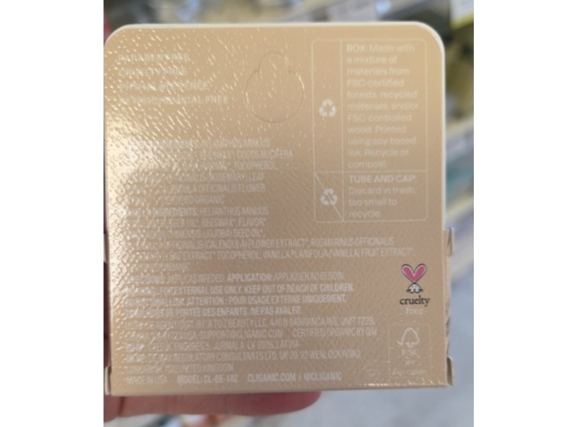 Cliganic Organic Lip Balm Set, Tropical Twist, 0.15 oz/4.25 g, Pack Of 2