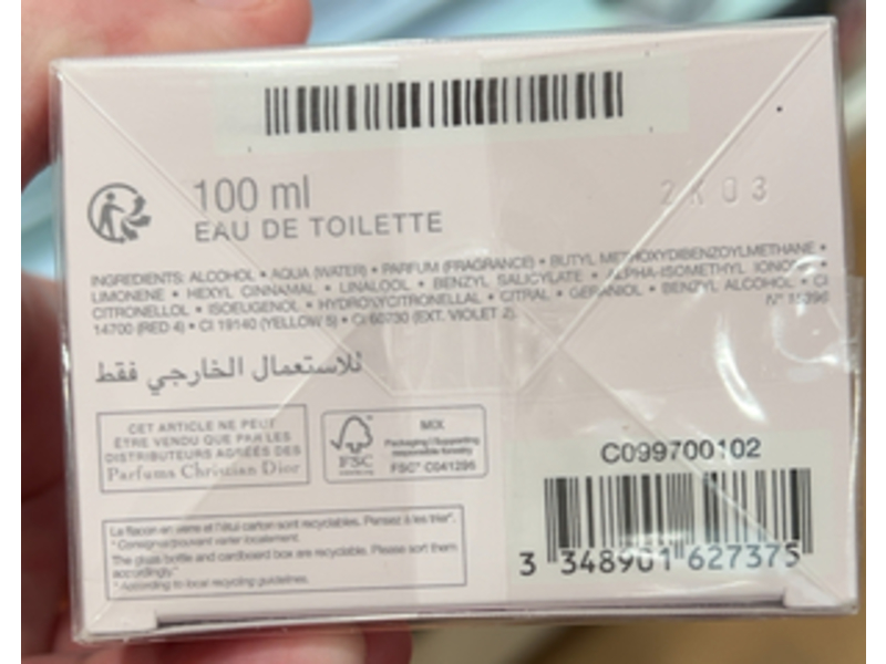 Dior Eau De Toilette, Blooming Bouquet, 100 mL