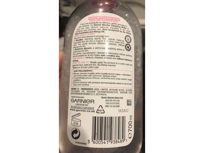 Garnier Skin Active Micellar Cleansing Water, 700 mL