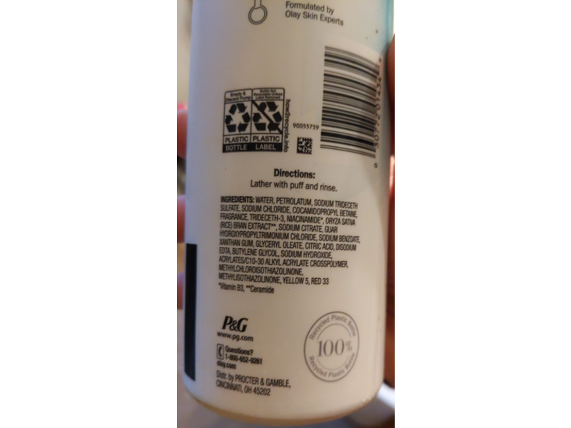 Olay Cleansing & Strengthening Body Wash, Ceramide, 17.9 fl oz/530 mL