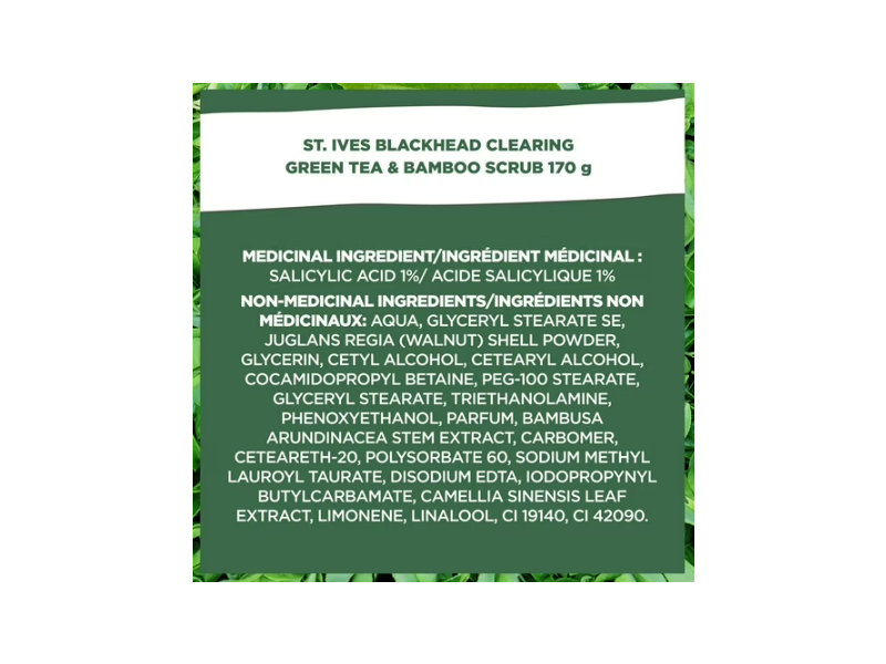St.Ives Black Head Clearing Scrub, Green Tea & Bamboo, 6 oz/170 g