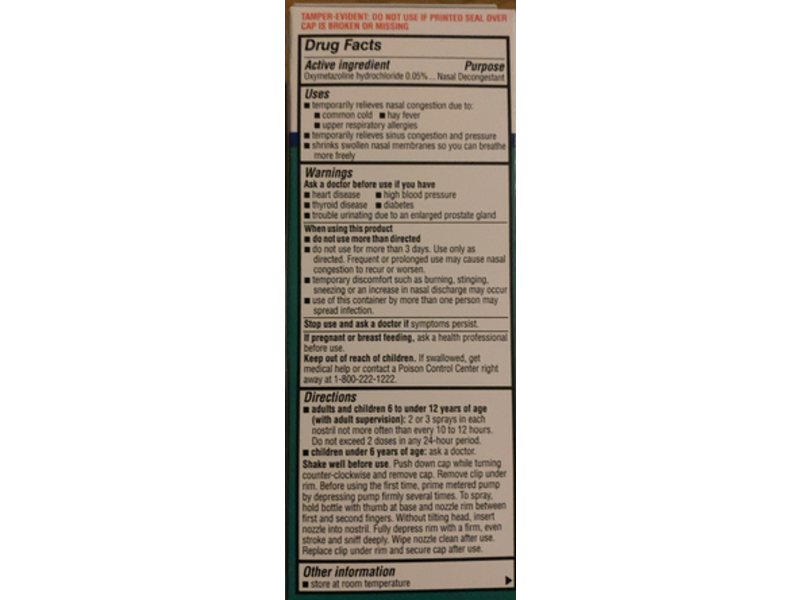 Equate Severe Congestion Nasal Mist, 1 fl oz/30 mL