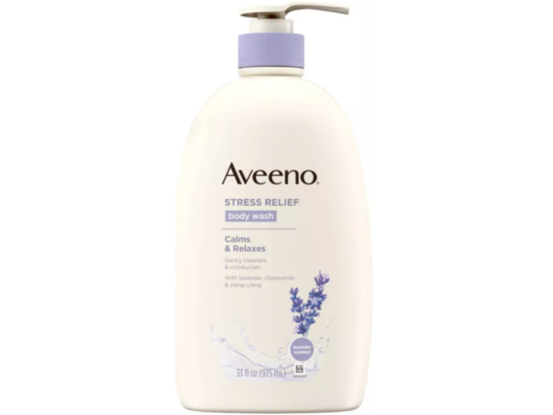 Aveeno Stress Relief Body Wash, Lavender, Chamomile & Ylang-Ylang, 33 fl oz/975 mL