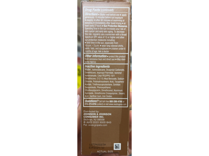 Neutrogena Purescreen+ Mineral UV Tint Face Liquid Sunscreen, Medium Deep, SPF 30, 1.1 fl oz/32 mL