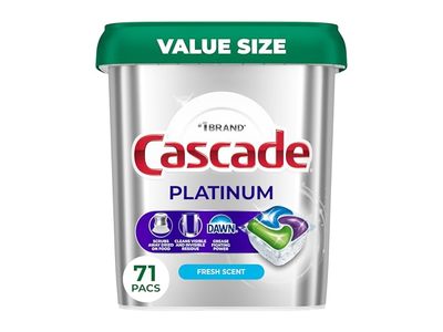Cascade Dawn Platinum Dishwasher Pods, 38.3 oz/1.08 kg