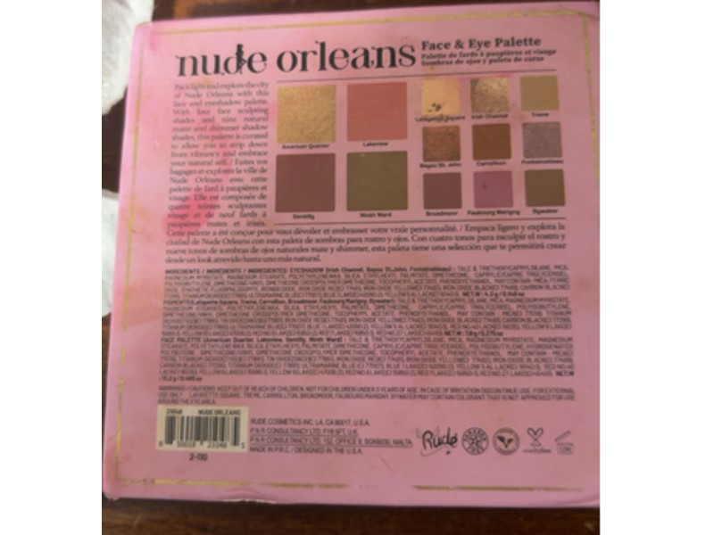 Rude Nude Orleans French Quarter Face & Eye Palette, 0.89 oz/25.3 g