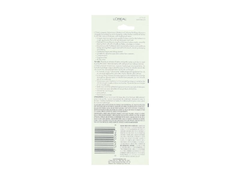 L'Oreal Paris Voluminous Original Waterproof Mascara, Black Brown, 0.28 Ounces