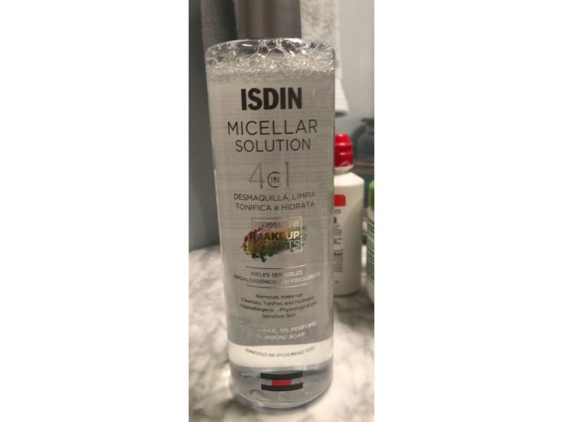 ISDIN Micellar Solution 4 In 1 Makeup Remover +Cleanser & Hydrating Toner, 13.5 fl oz/400 mL