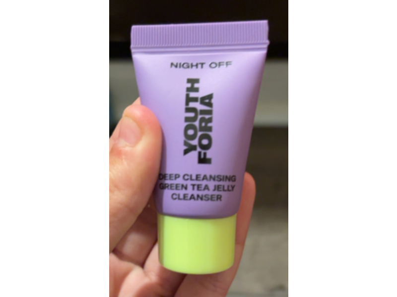 Youth Foria Night Off Deep Jelly Cleanser, Green Tea, 0.33 fl oz/10 mL