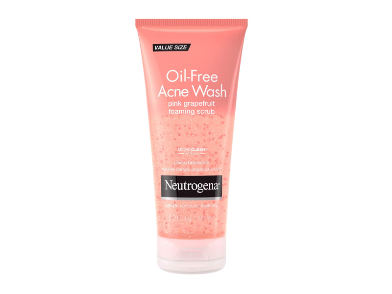 Neutrogena Oil-Free Acne Wash Foaming Scrub, Pink Grapefruit, 6.7 fl oz/198 mL