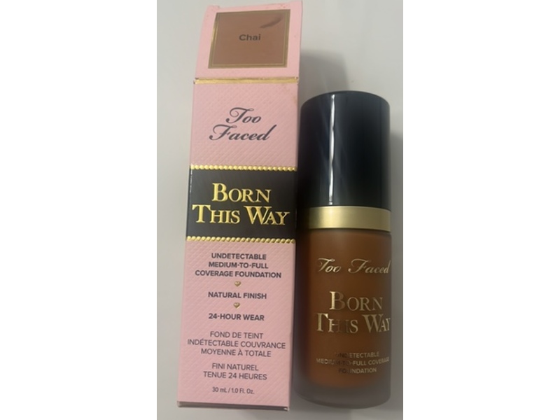 Too Faced Born This Way Medium-To-Full Coverage Foundation, Chai, 1 fl oz/30 mL
