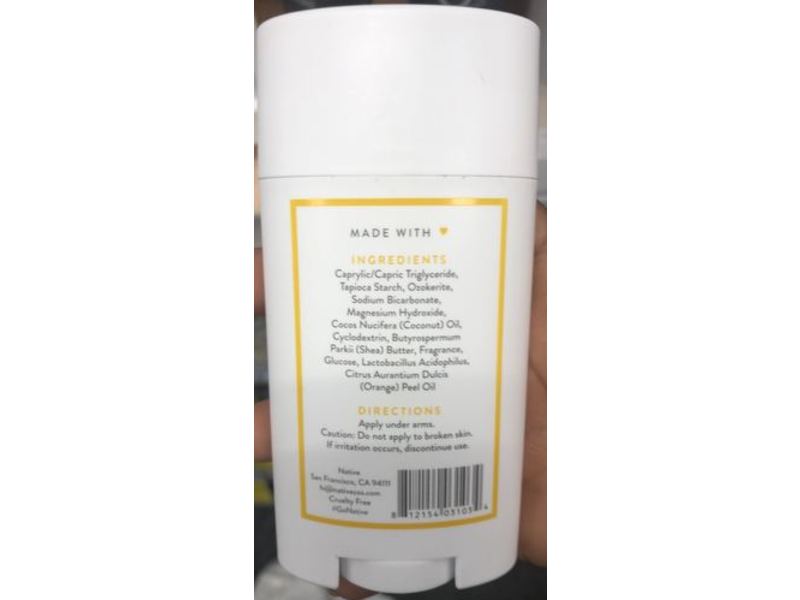 Native Deodorant, Yuzu & Orange Blossom, 2.65 oz/75 g