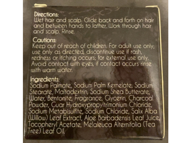 b.Pure African Black Soap Shampoo Bar with Charcoal Powder, 3 oz/85 g