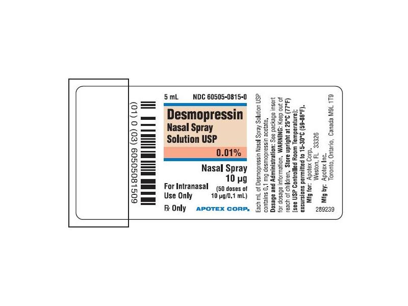 Desmopressin nasal store spray