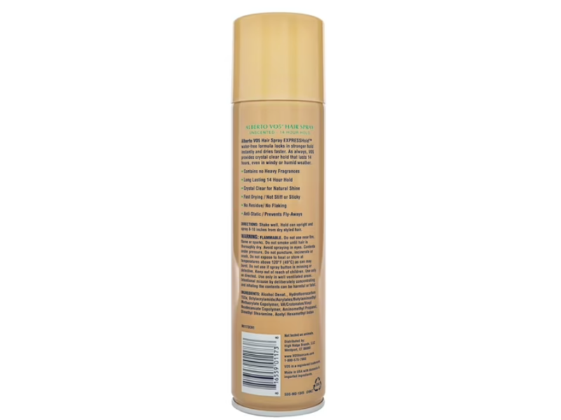 Alberto VO5 14-hour Hold Aerosol Hair Spray, Unscented, 8.5 oz, Pack Of 3