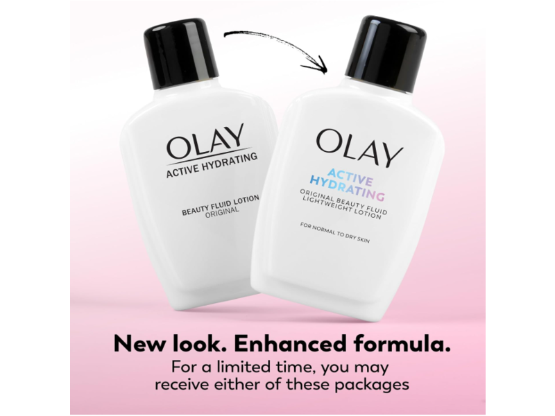 Olay Active Hydrating Beauty Fluid Lotion, 4 fl oz/120 mL, Pack Of 2