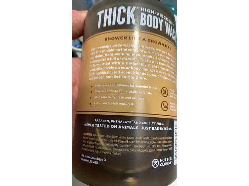 Duke Cannon Supply Co. Thick High-Viscosity Body Wash, Old Glory, 17.5 fl oz/517 mL
