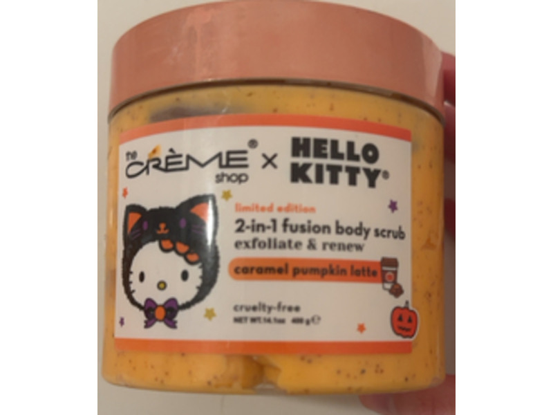 The Creme Shop x Hello Kitty Limited Edition 2 - In - 1 Fusion Body Scrub, Caramel Pumpkin Latte, 14.1 oz/400 g
