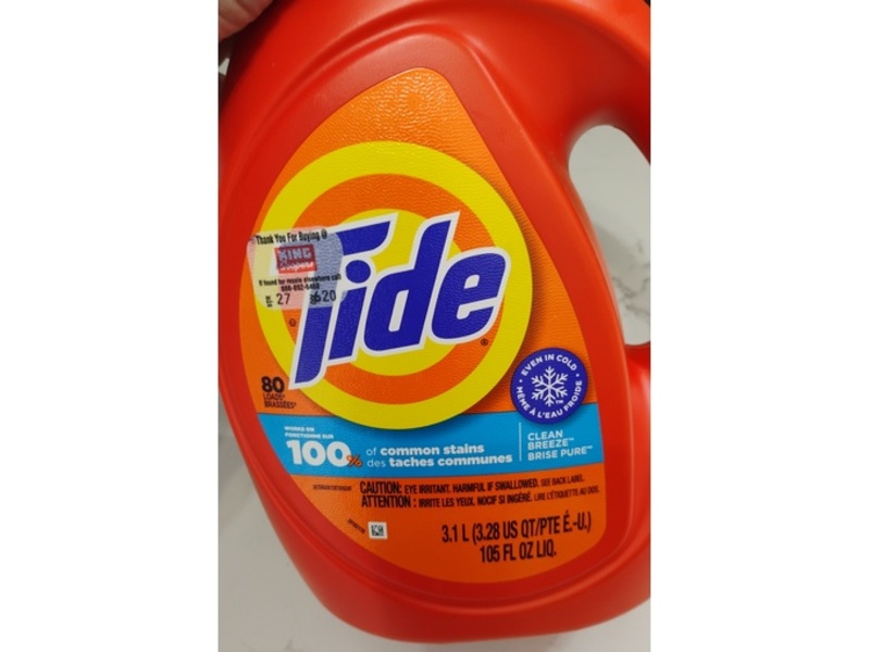 Tide Laundry Detergent, Clean Breeze, 80 Loads, 105 fl oz/3.1 L