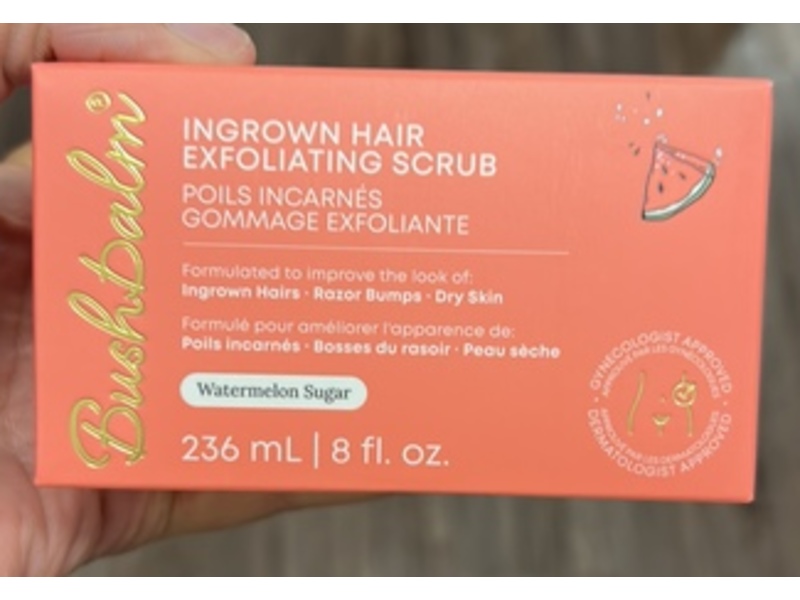 Bushbalm Ingrown Hair Exfoliating Scrub, Watermelon Sugar, 8 fl oz/236 mL