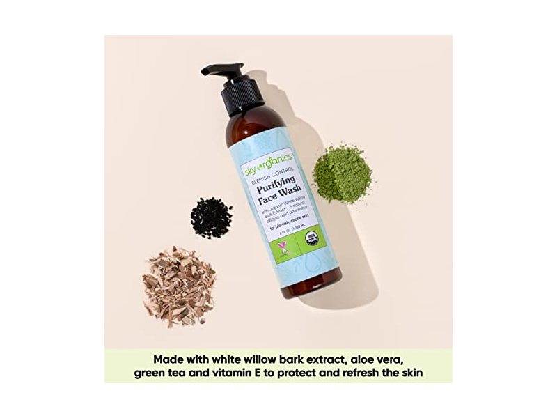 Sky Organics Blemish Control Purifying Face Wash, 6 fl oz/177 mL