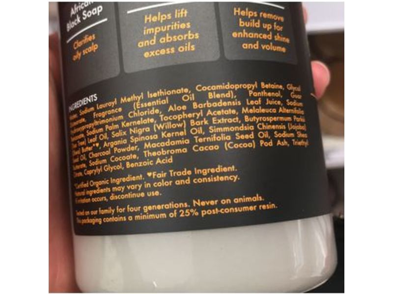 SheaMoisture Bamboo Charcoal Deep Cleansing Shampoo, African Black Soap, 13 fl oz/384 mL