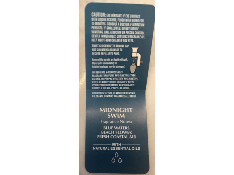 White Barn Wallflower's Home Fragrance Refill, Midnight Swim, 0.8 fl oz/24 mL