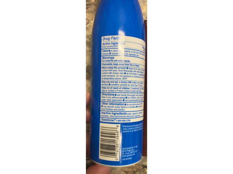 Germ-X Hand Sanitizer Spray, Fresh Citrus Scent, 5.5 oz/456 g, Pack Of 6