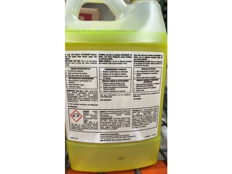 Betco Fastdraw Floor Cleaner, 67.6 fl oz/2 L