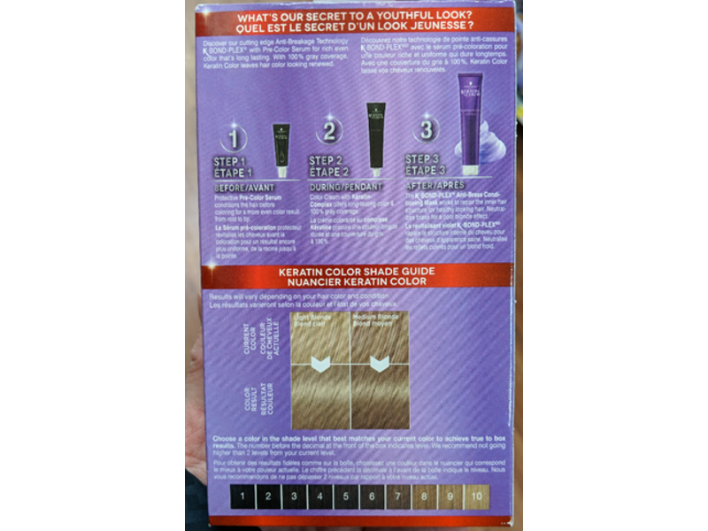 Schwarzkopf Keratin Color Permanent Hair Color Cream, 9.1 Light Ash Blonde, 1 Kit