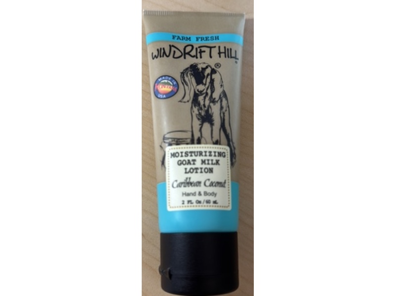 Windrift Hill Moisturizing Goat Milk Lotion, Caribbean Coconut, 2 fl oz/60 mL