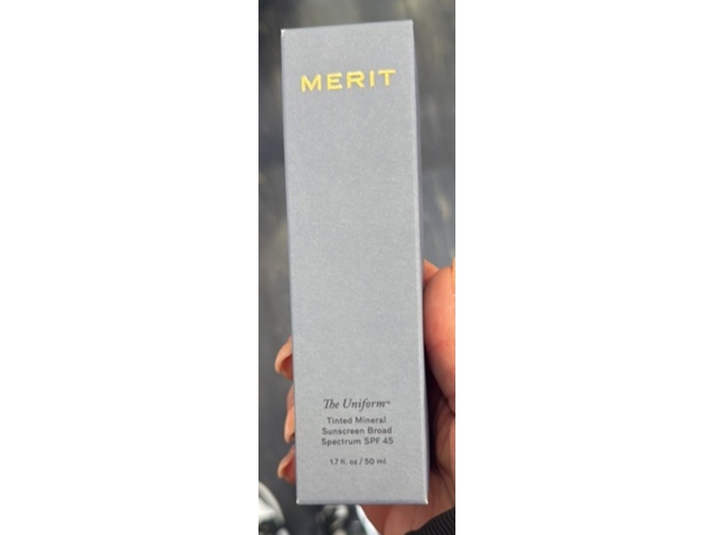 Merit The Uniform Tinted Sunscreen, 18 medium Warm, SPF 45, 1.7 fl oz/50mL