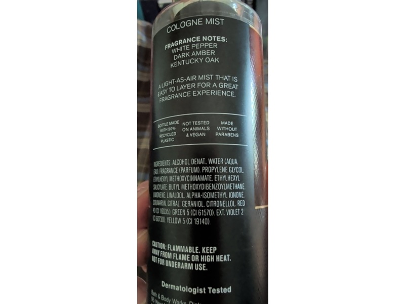Bath & Body Works Bourbon Men's Cologne Mist, 5 fl oz/147 mL