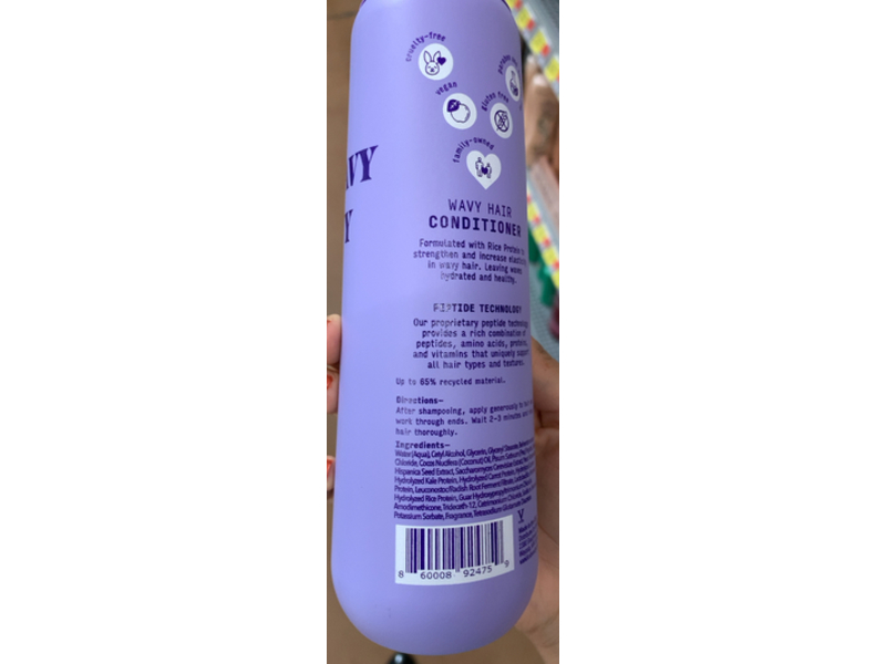 V&Co. Beauty Wavy Hair Conditioner, +Peptide, 12 fl oz/355 mL